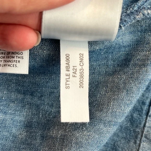 J. Crew Blue Denim Midi Dress with Smocked Neck - Picture 13 of 14